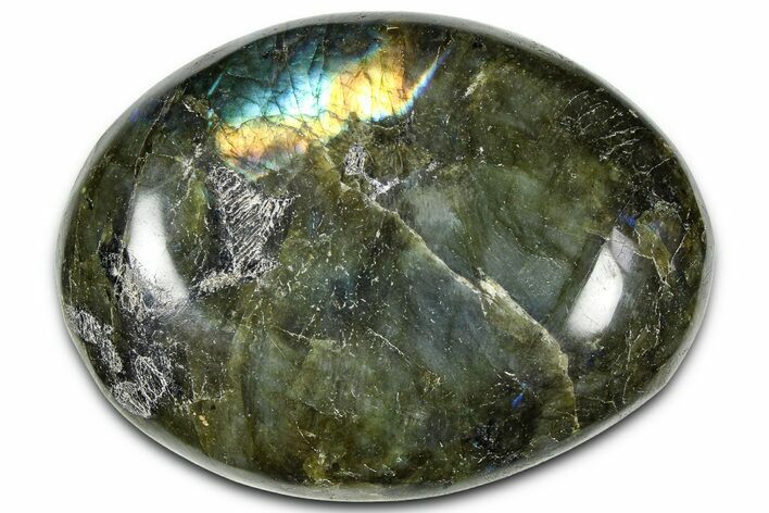 Flashy, Polished Labradorite Palm Stone - Madagascar #334294